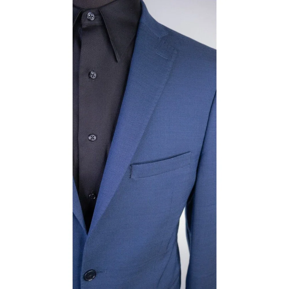 John Varvatos MARZOTTO Wool Blazer Sport Coat Sz 40R Blue Two Button Jacket